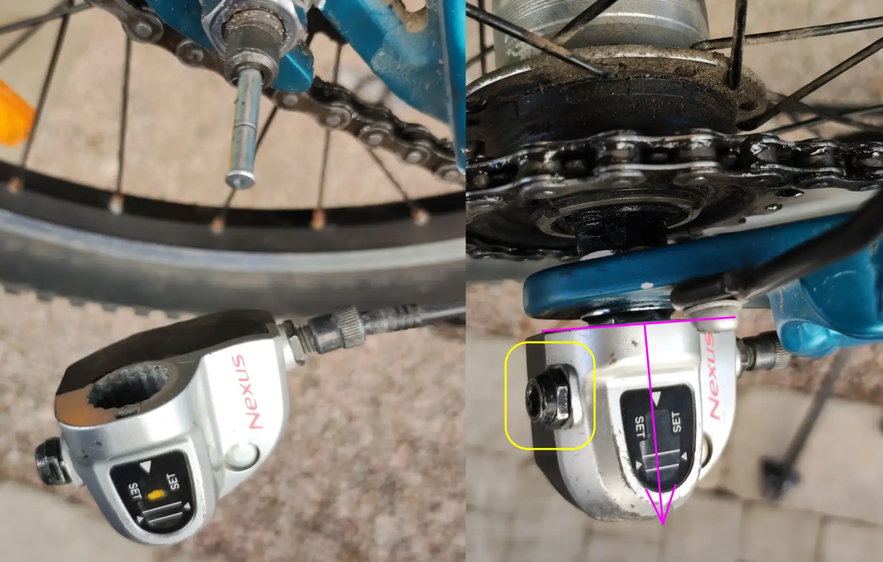 Photo of a dismounted Shimano Nexus gearbox
