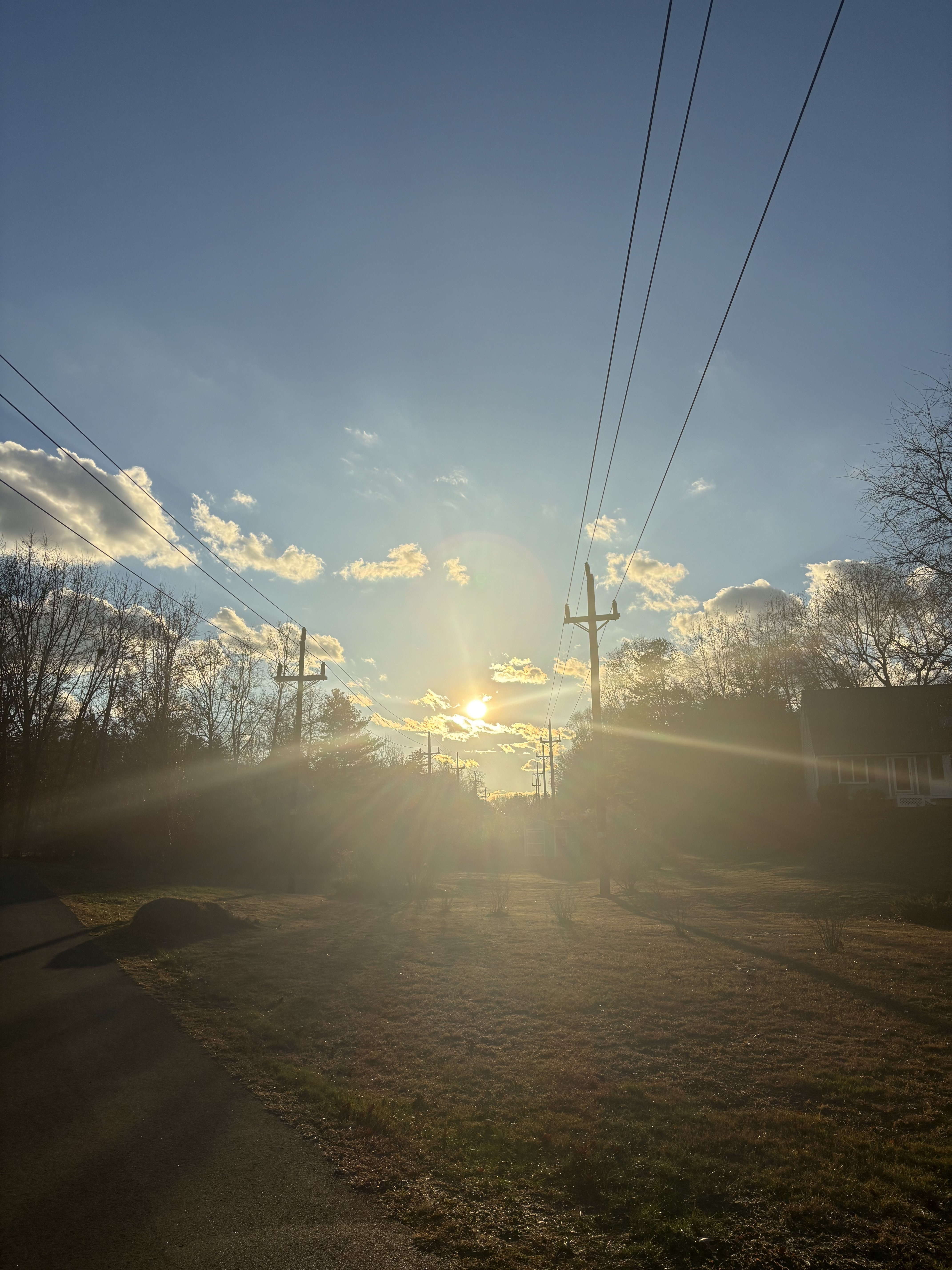 sunrise between some powerlines