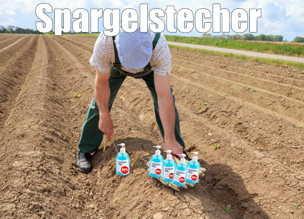 Bild von einem Spargelstecher, der Spar-Gel sticht