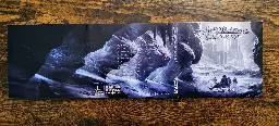 Lords of the Trident "Frostburn" CD cover with a lovely full wrap scene of an ice cavern and castle