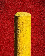 Yellow Barrier Post. [OC] by @HikingVet@lemmy.sdf.org