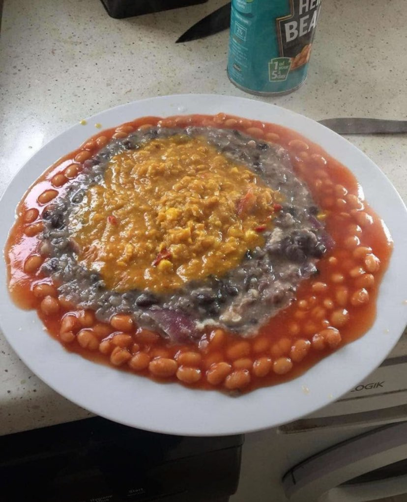 Beans-unknown-curry, in that order