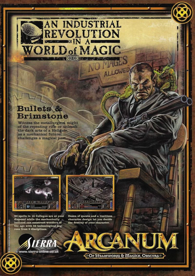 Arcanum: Of Steamworks and Magick Obscura promotional poster (2001)