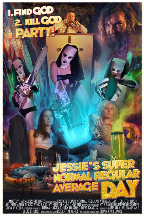 The poster for the movie. It shows Jessie and Misty on a couch, surrounded by all kinds of weird characters.