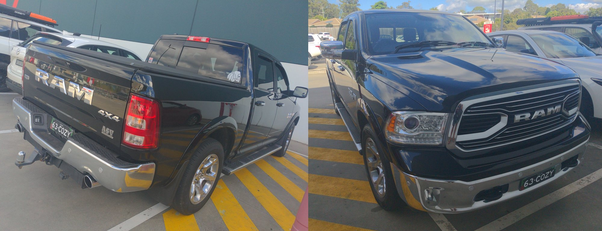 Yank tank occupying 2 slots on a disabled car park.
