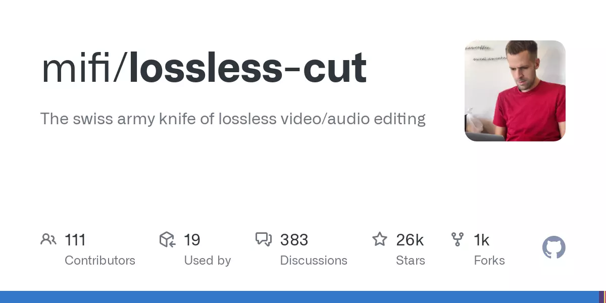 GitHub - mifi/lossless-cut: The swiss army knife of lossless video/audio editing